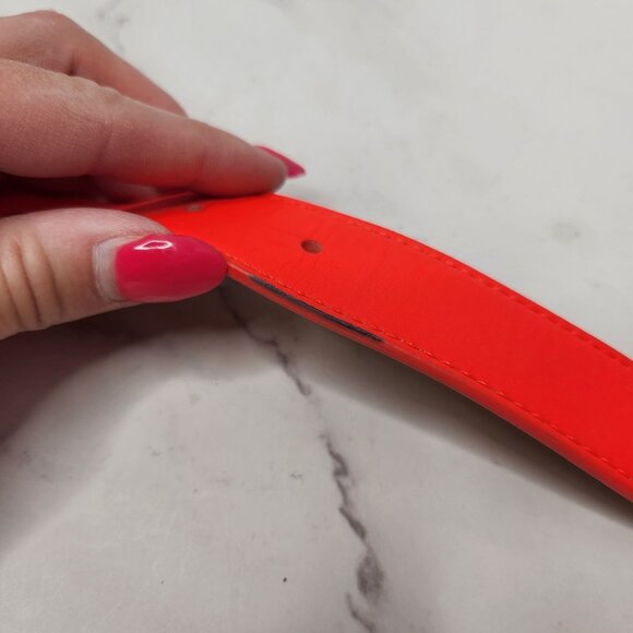 Ted Baker Bright Pink Waist Belt Geniune Leather Gold Colored Hardwear XS - Picture 5 of 10